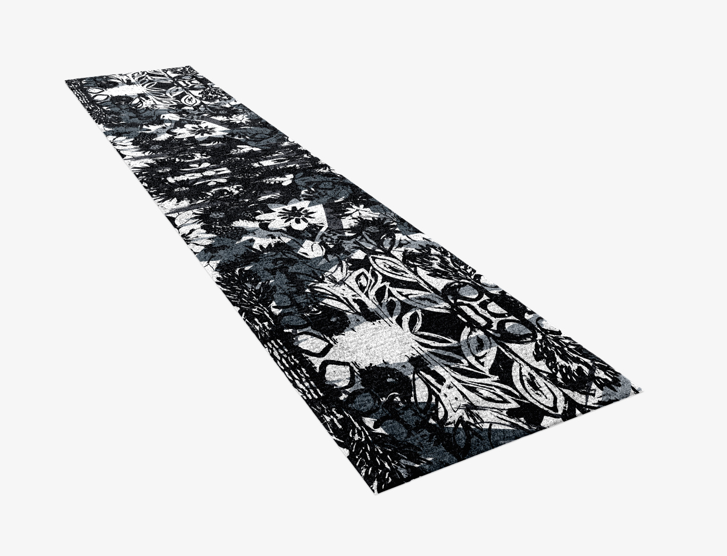 Matisse Grey Monochrome Runner Hand Knotted Bamboo Silk Custom Rug by Rug Artisan