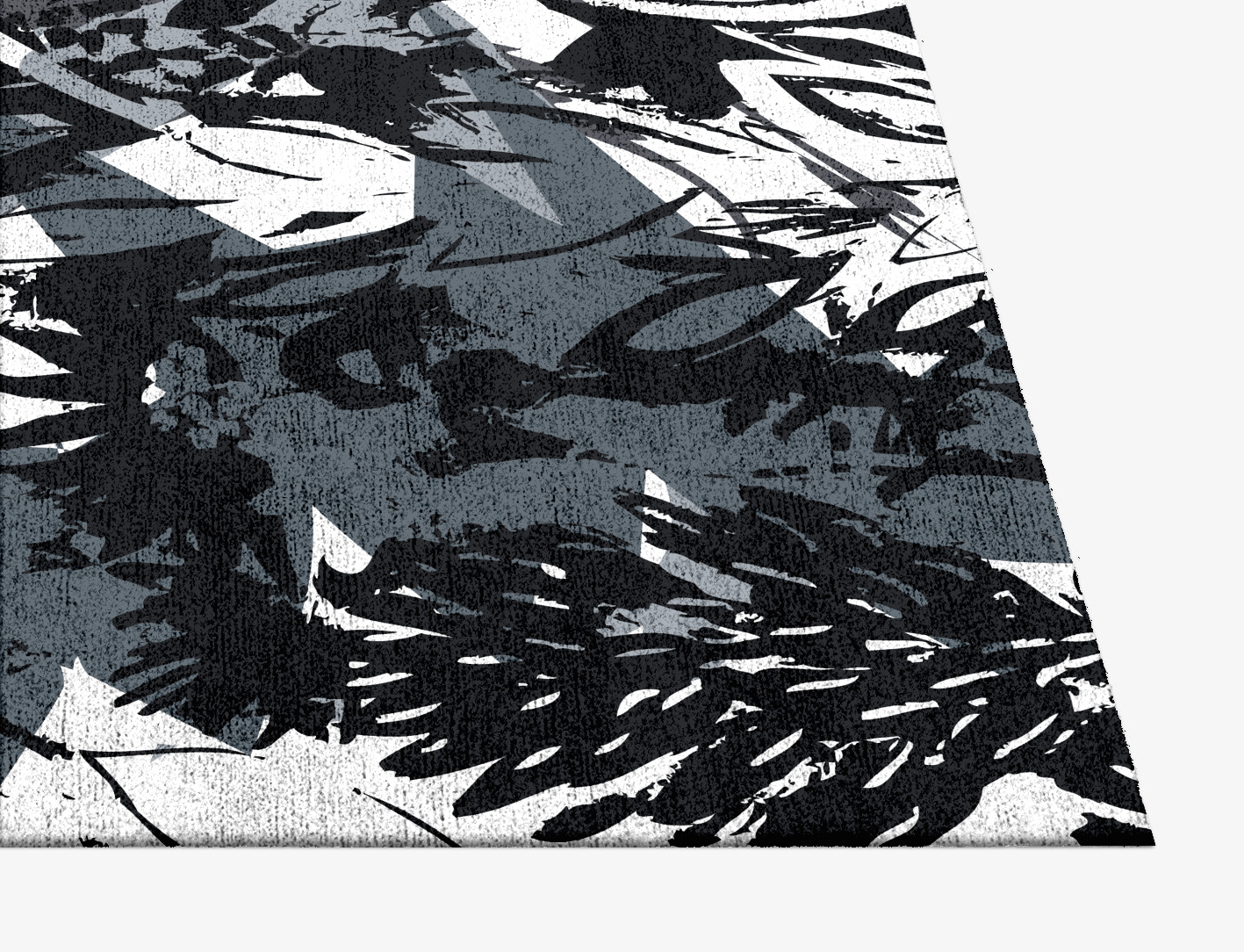 Matisse Grey Monochrome Square Hand Knotted Bamboo Silk Custom Rug by Rug Artisan