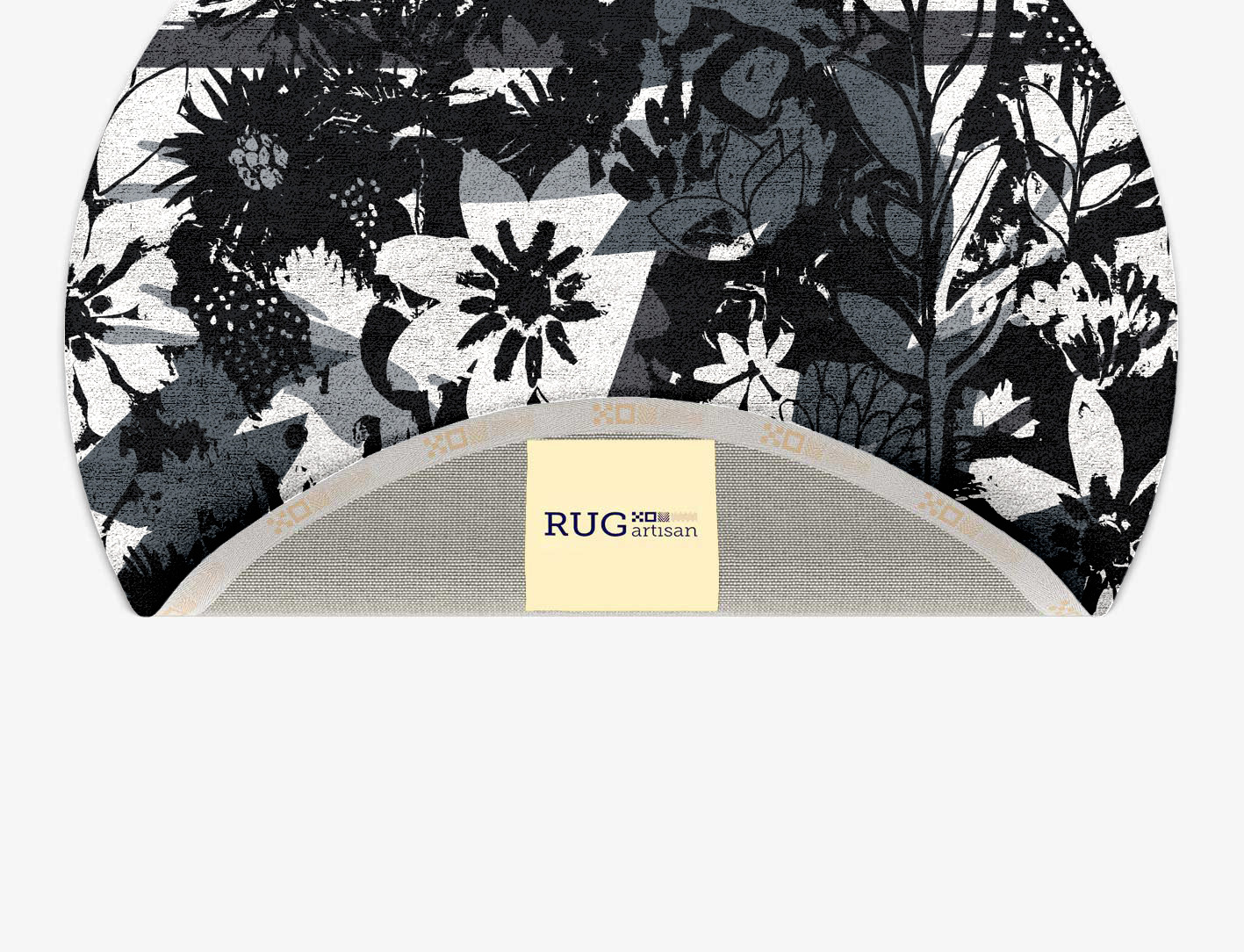 Matisse Grey Monochrome Round Hand Tufted Bamboo Silk Custom Rug by Rug Artisan