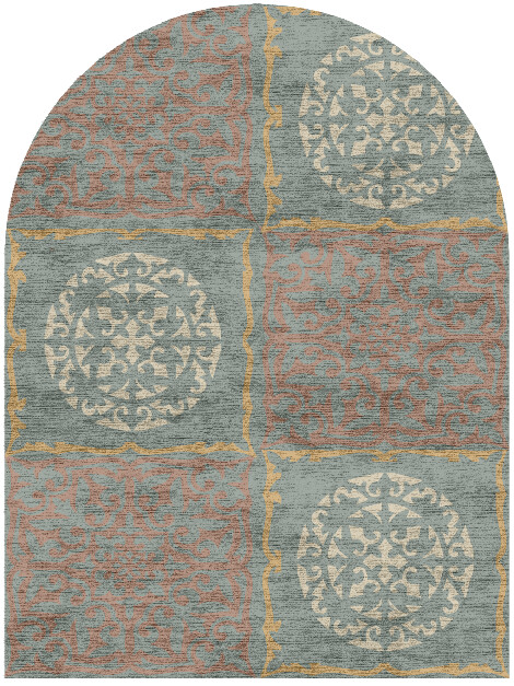 Matrice Blue Royal Arch Hand Knotted Bamboo Silk Custom Rug by Rug Artisan