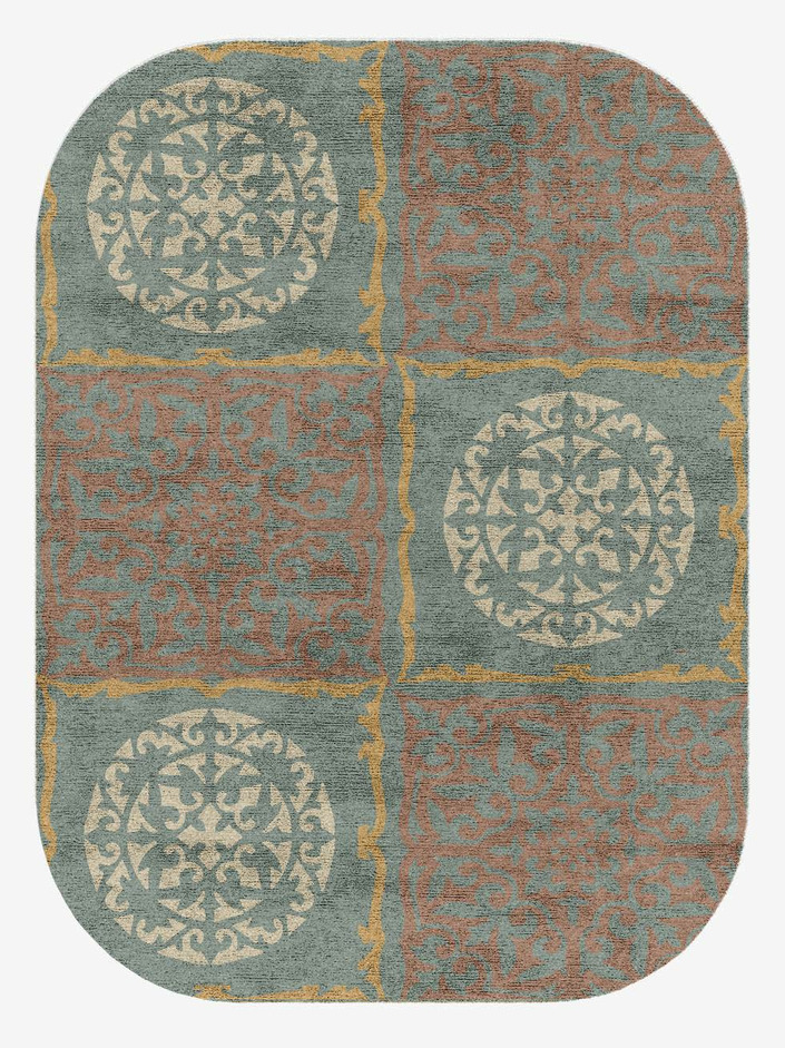 Matrice Blue Royal Oblong Hand Knotted Bamboo Silk Custom Rug by Rug Artisan