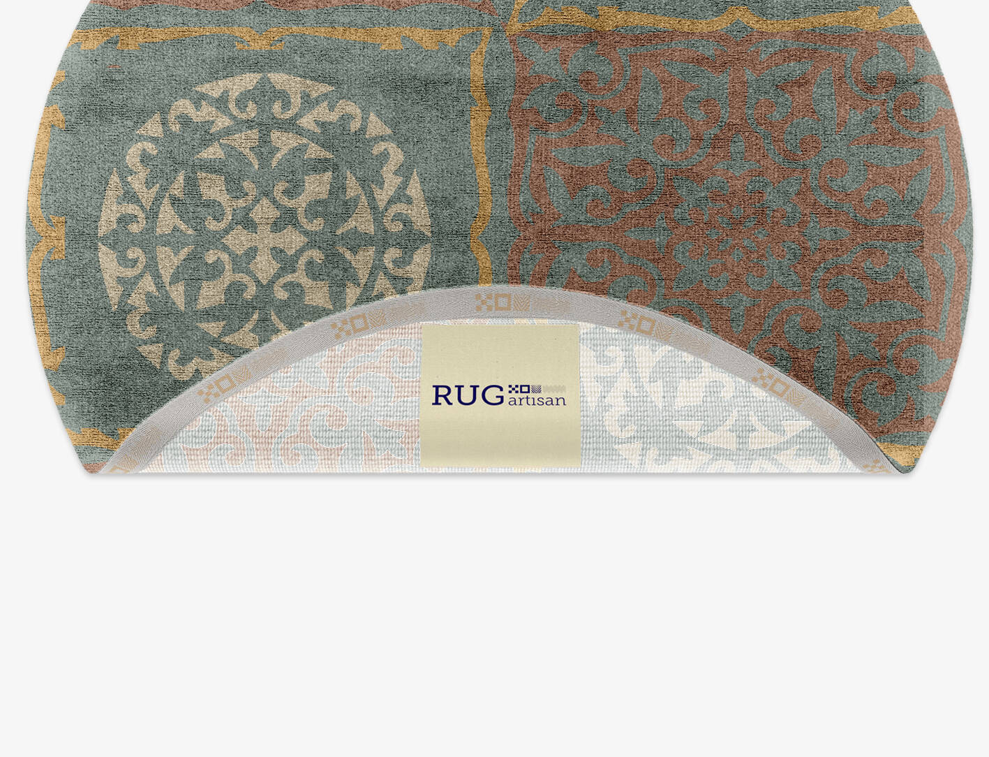 Matrice Blue Royal Round Hand Knotted Bamboo Silk Custom Rug by Rug Artisan