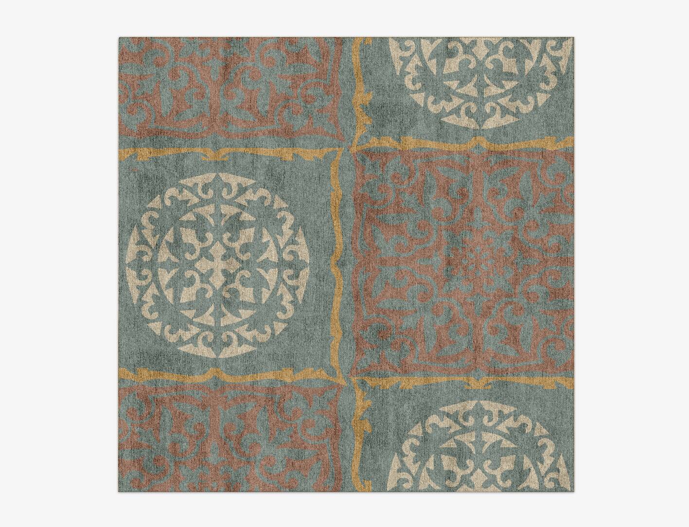 Matrice Blue Royal Square Hand Knotted Bamboo Silk Custom Rug by Rug Artisan