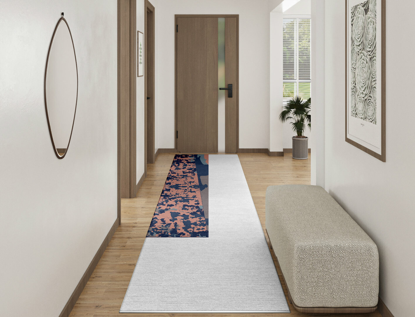 Mayhem Surface Art Runner Hand Knotted Tibetan Wool Custom Rug by Rug Artisan