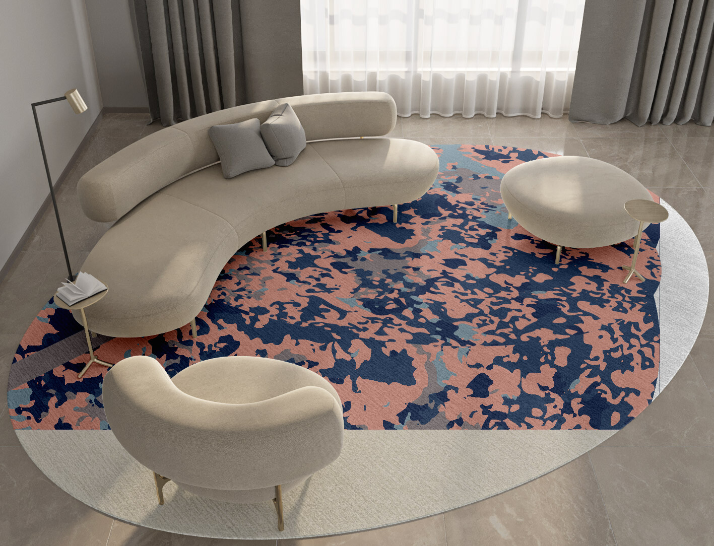 Mayhem Surface Art Oval Hand Tufted Pure Wool Custom Rug by Rug Artisan