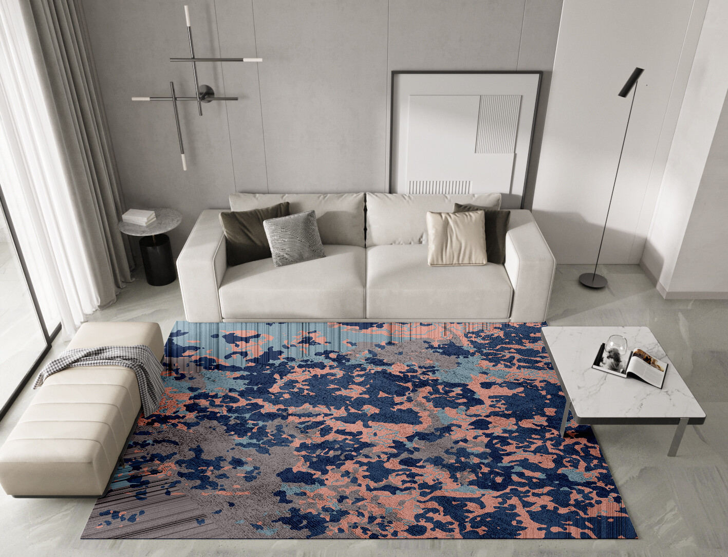 Mayhem Surface Art Rectangle Hand Tufted Bamboo Silk Custom Rug by Rug Artisan