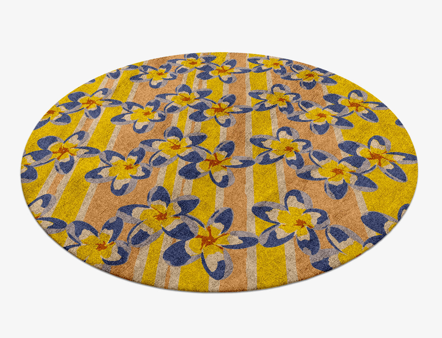Maytime Floral Round Hand Knotted Bamboo Silk Custom Rug by Rug Artisan