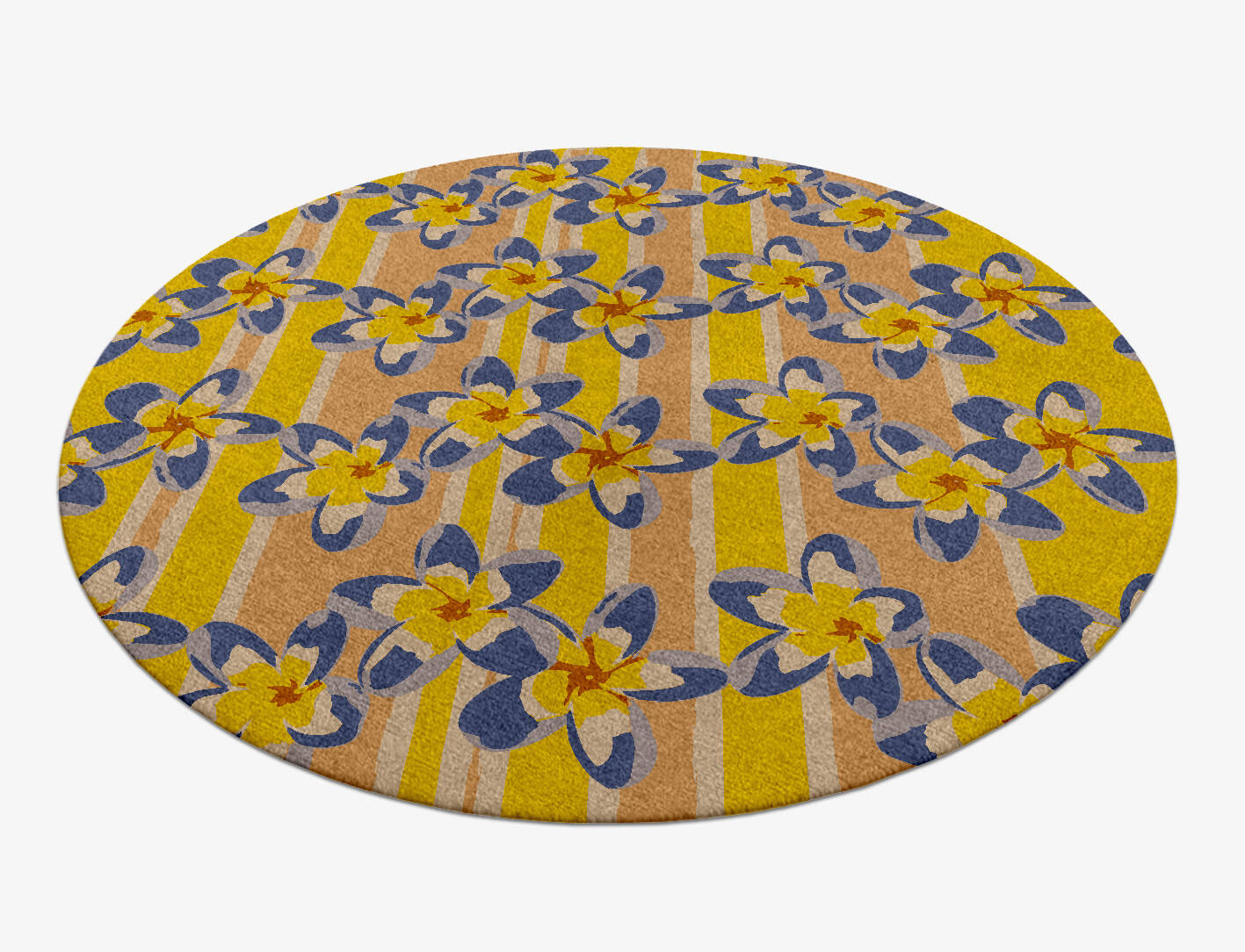 Maytime Floral Round Hand Knotted Tibetan Wool Custom Rug by Rug Artisan