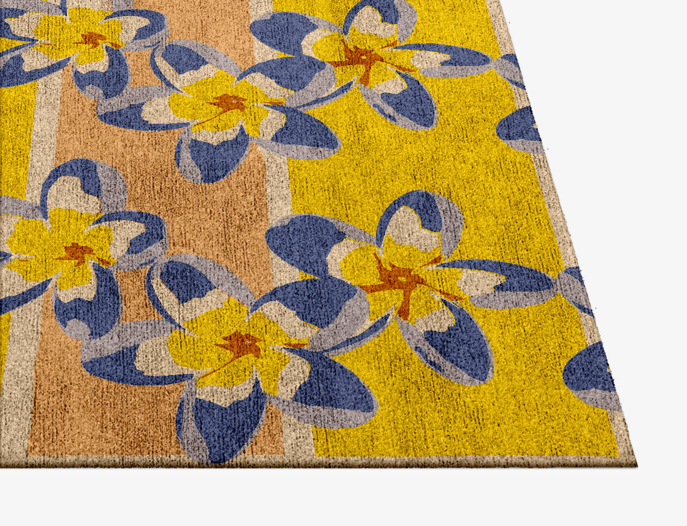 Maytime Floral Square Hand Knotted Bamboo Silk Custom Rug by Rug Artisan