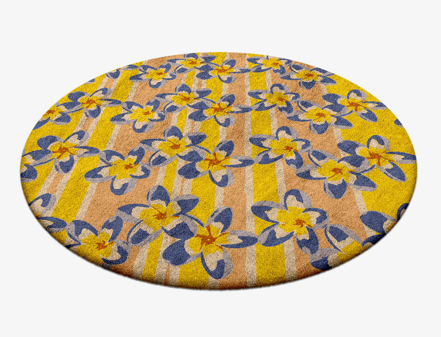 Maytime Floral Round Hand Tufted Bamboo Silk Custom Rug by Rug Artisan