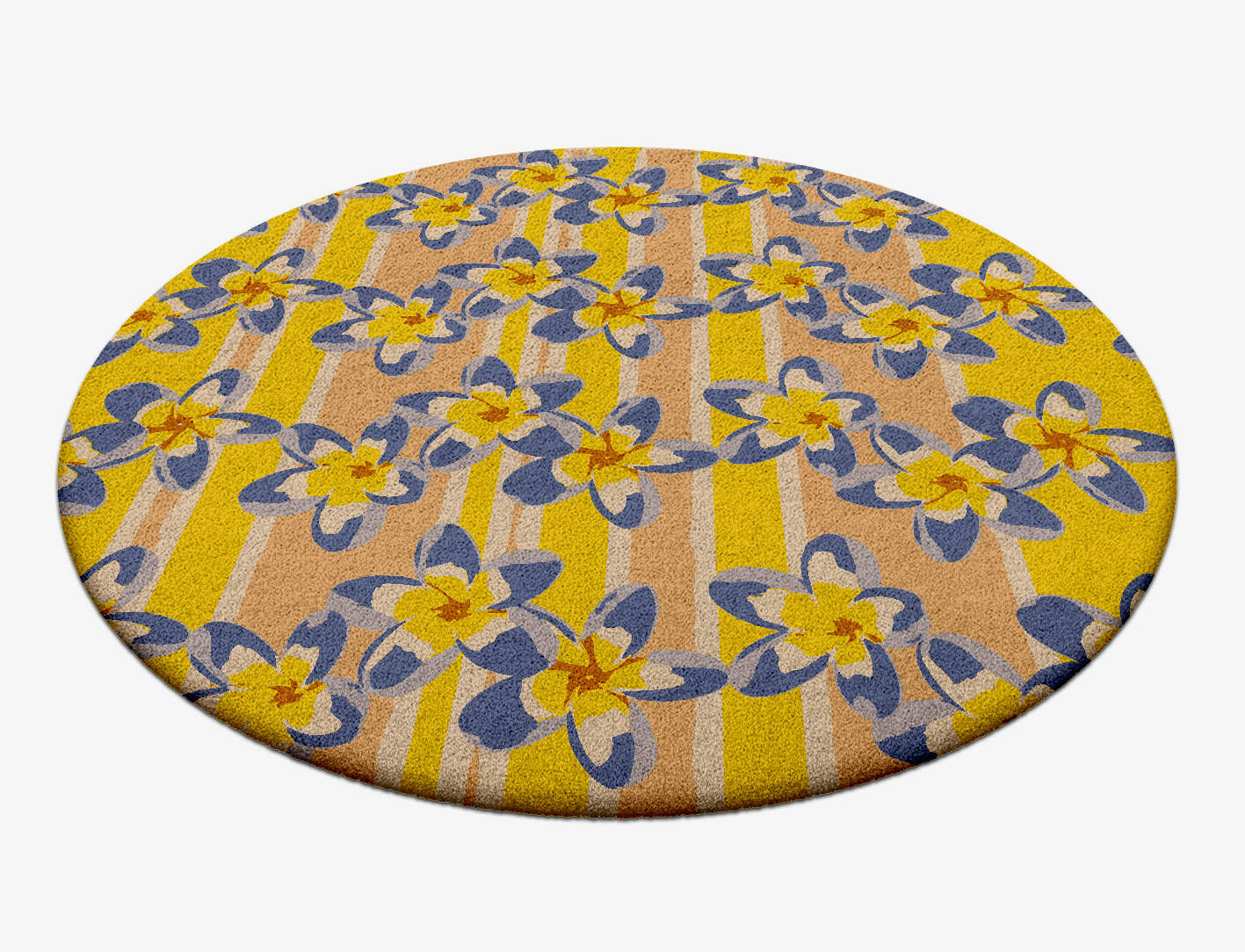 Maytime Floral Round Hand Tufted Pure Wool Custom Rug by Rug Artisan