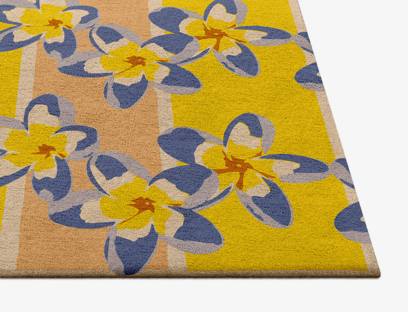 Maytime Floral Square Hand Tufted Pure Wool Custom Rug by Rug Artisan