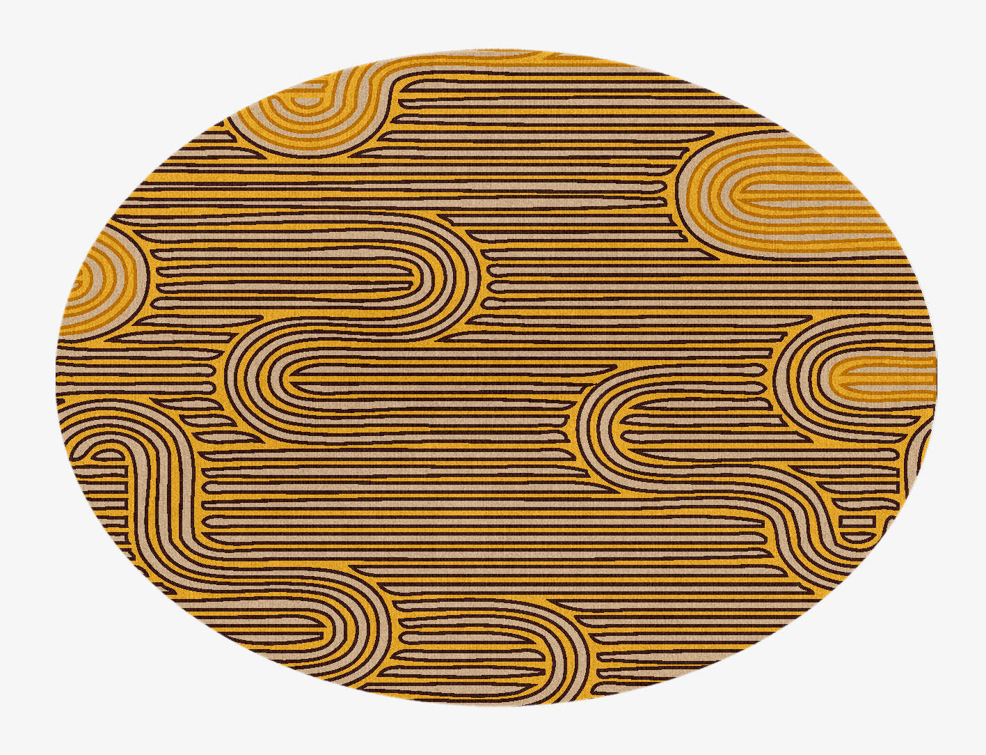 Maze Abstract Oval Hand Knotted Tibetan Wool Custom Rug by Rug Artisan