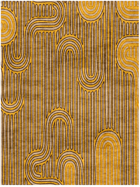 Maze Abstract Rectangle Hand Knotted Bamboo Silk Custom Rug by Rug Artisan