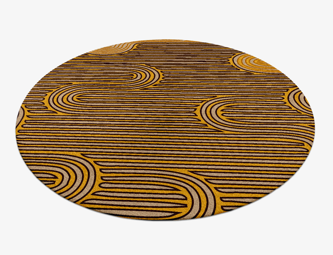 Maze Abstract Round Hand Knotted Tibetan Wool Custom Rug by Rug Artisan