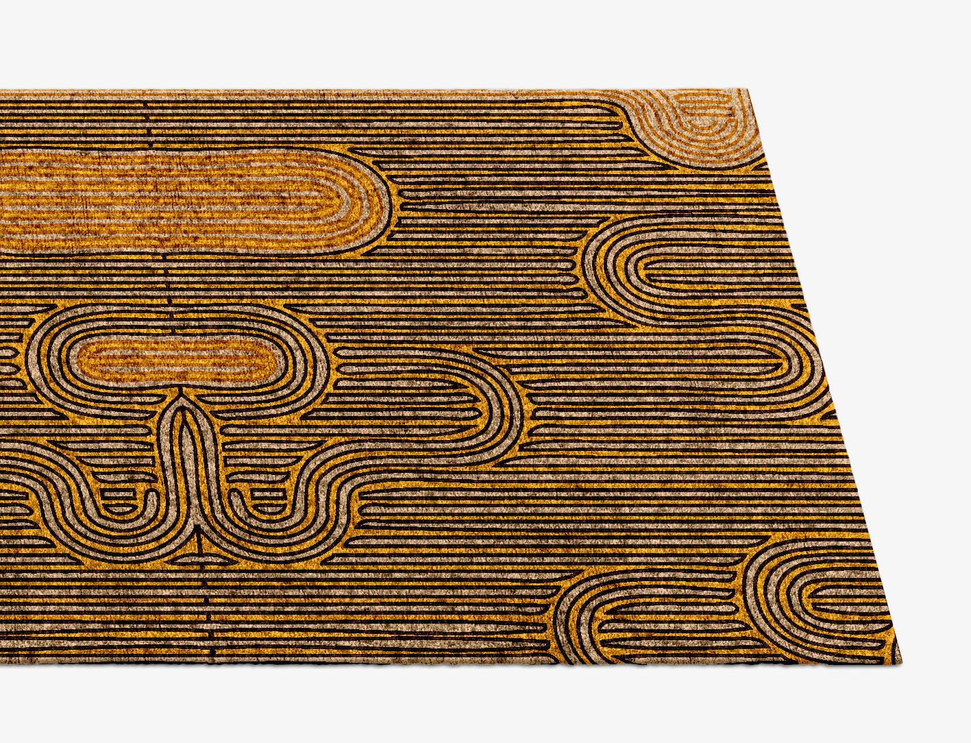 Maze Abstract Runner Hand Knotted Bamboo Silk Custom Rug by Rug Artisan