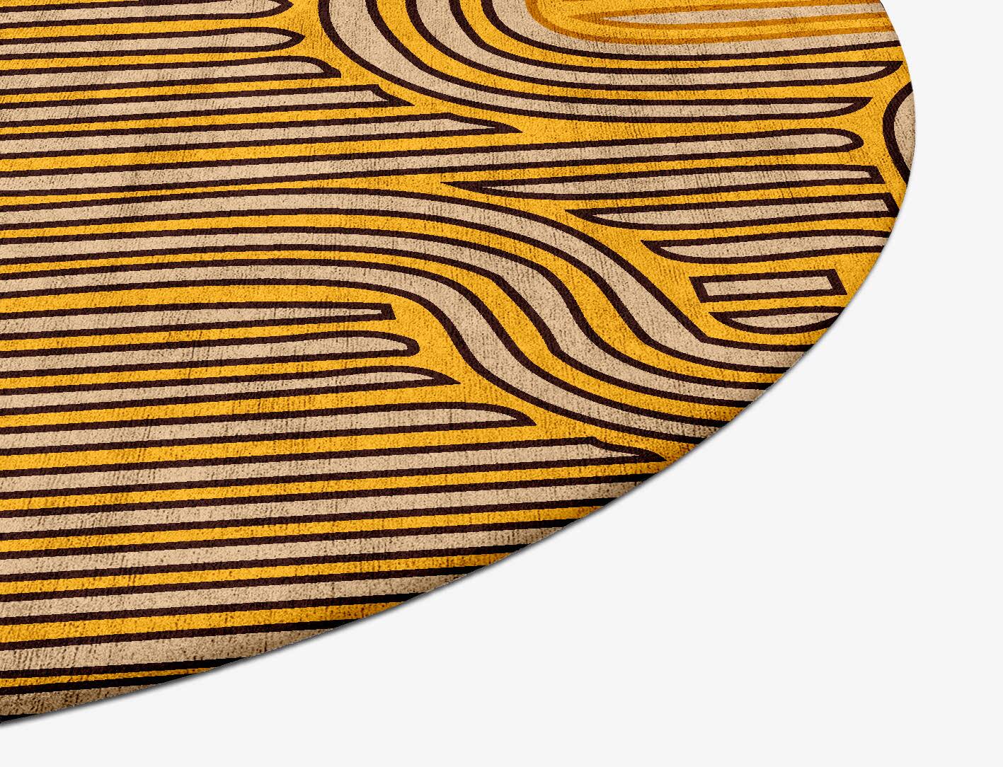Maze Abstract Oval Hand Tufted Bamboo Silk Custom Rug by Rug Artisan