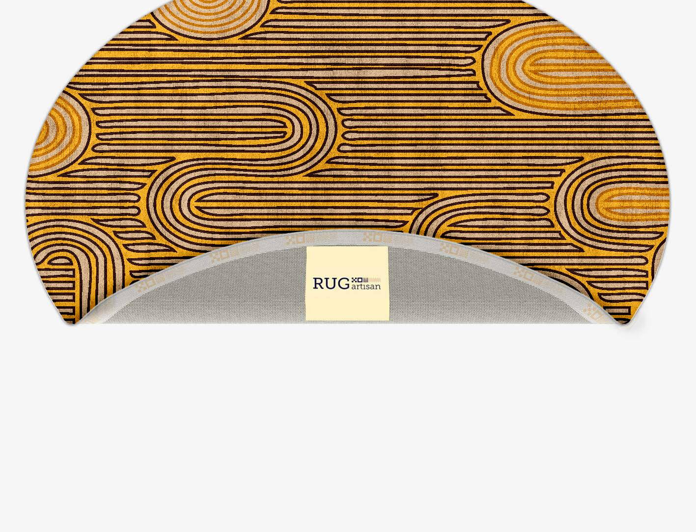 Maze Abstract Oval Hand Tufted Bamboo Silk Custom Rug by Rug Artisan