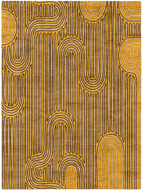 Maze Abstract Rectangle Hand Tufted Bamboo Silk Custom Rug by Rug Artisan