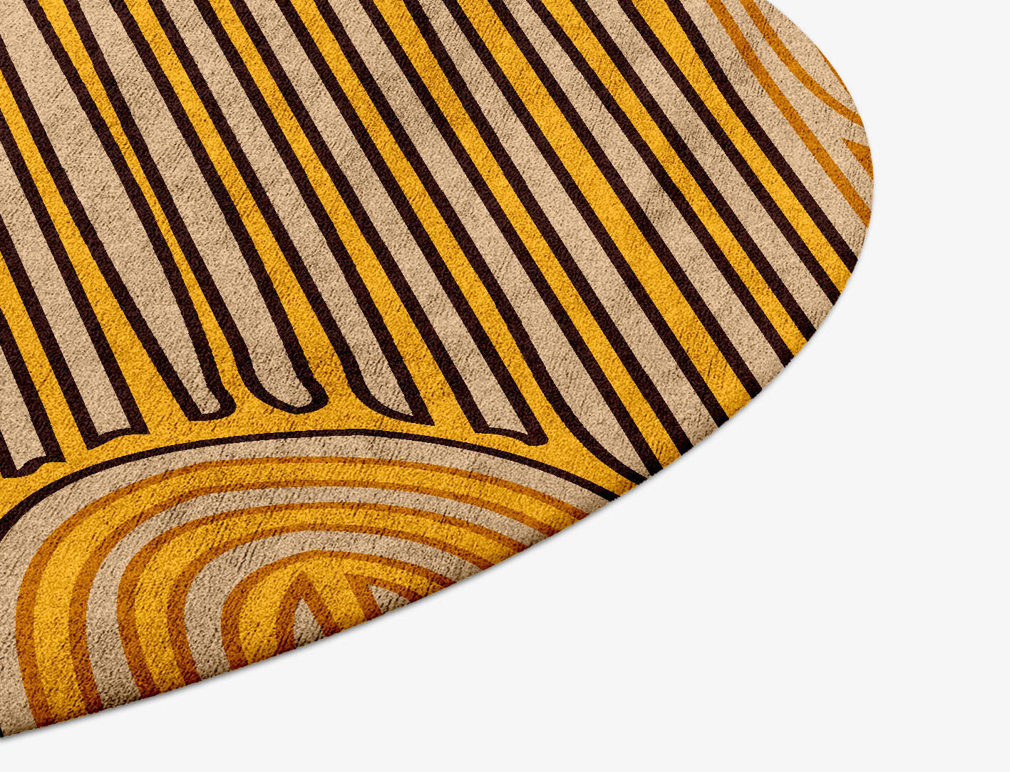 Maze Abstract Round Hand Tufted Bamboo Silk Custom Rug by Rug Artisan