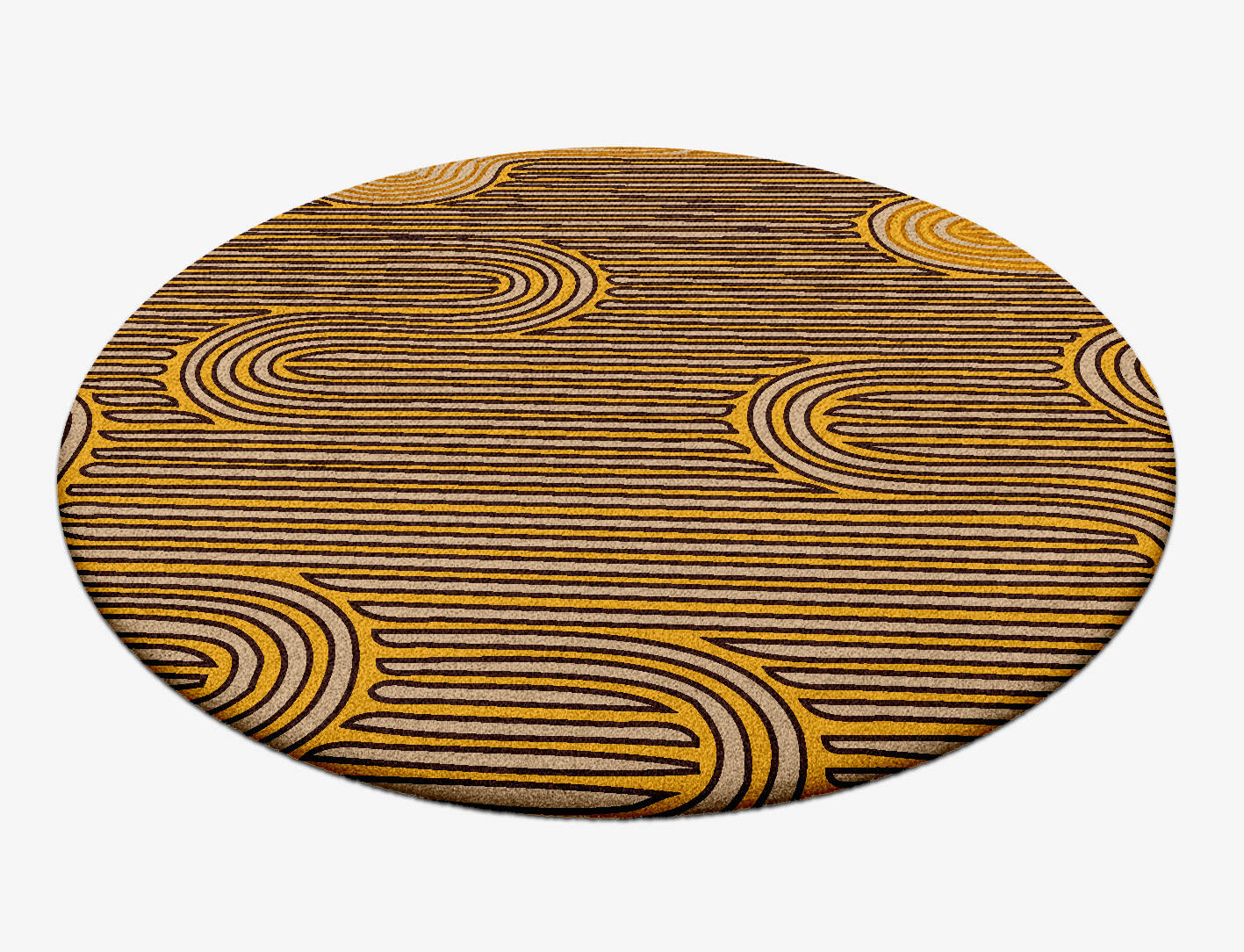 Maze Abstract Round Hand Tufted Pure Wool Custom Rug by Rug Artisan