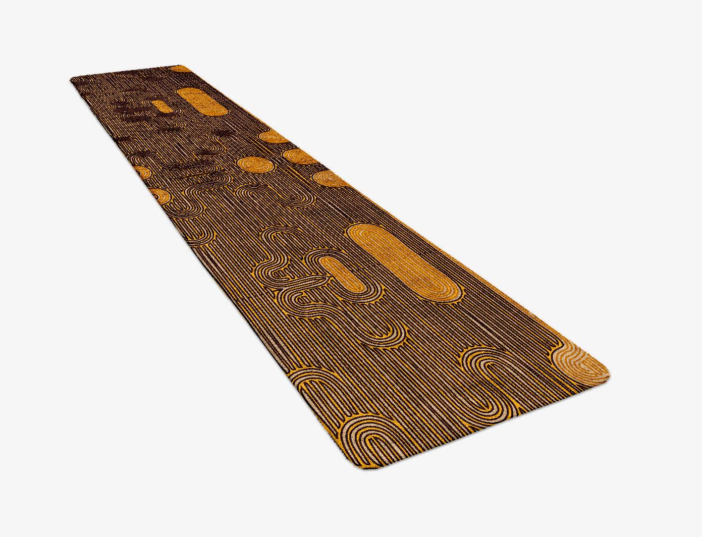Maze Abstract Runner Hand Tufted Bamboo Silk Custom Rug by Rug Artisan