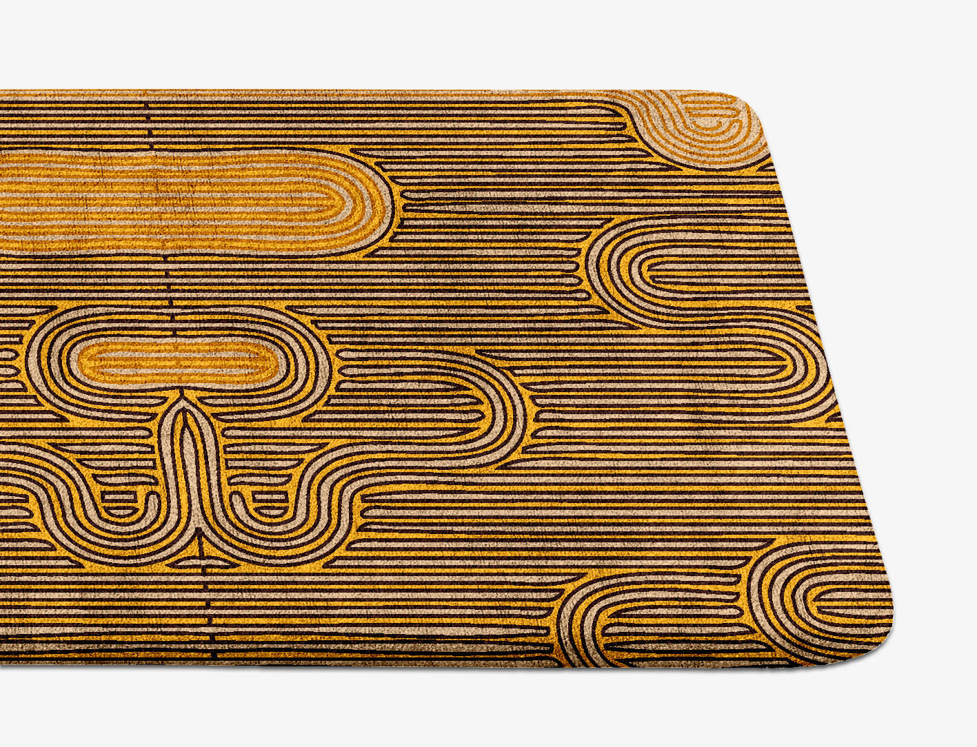 Maze Abstract Runner Hand Tufted Bamboo Silk Custom Rug by Rug Artisan