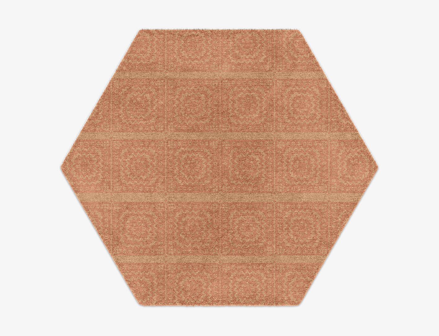 Mazeken Minimalist Hexagon Hand Knotted Tibetan Wool Custom Rug by Rug Artisan