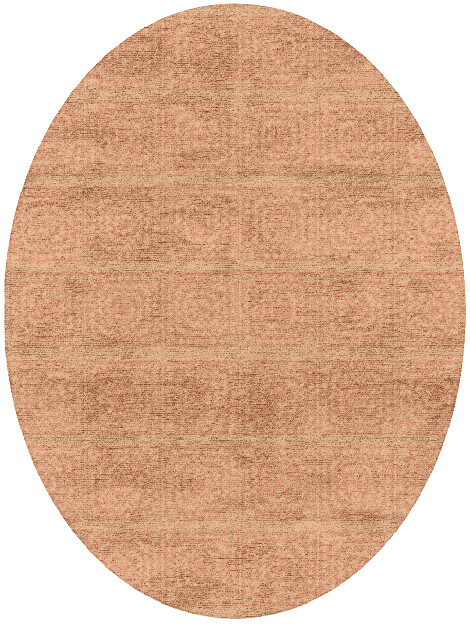 Mazeken Minimalist Oval Hand Tufted Bamboo Silk Custom Rug by Rug Artisan