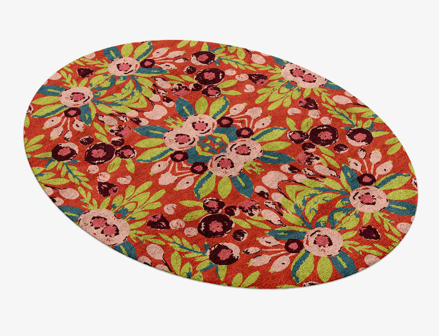 Meadow Floral Oval Hand Knotted Bamboo Silk Custom Rug by Rug Artisan