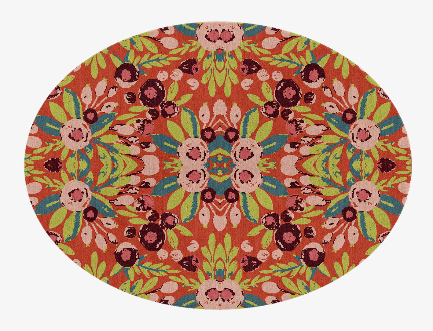 Meadow Floral Oval Hand Knotted Tibetan Wool Custom Rug by Rug Artisan
