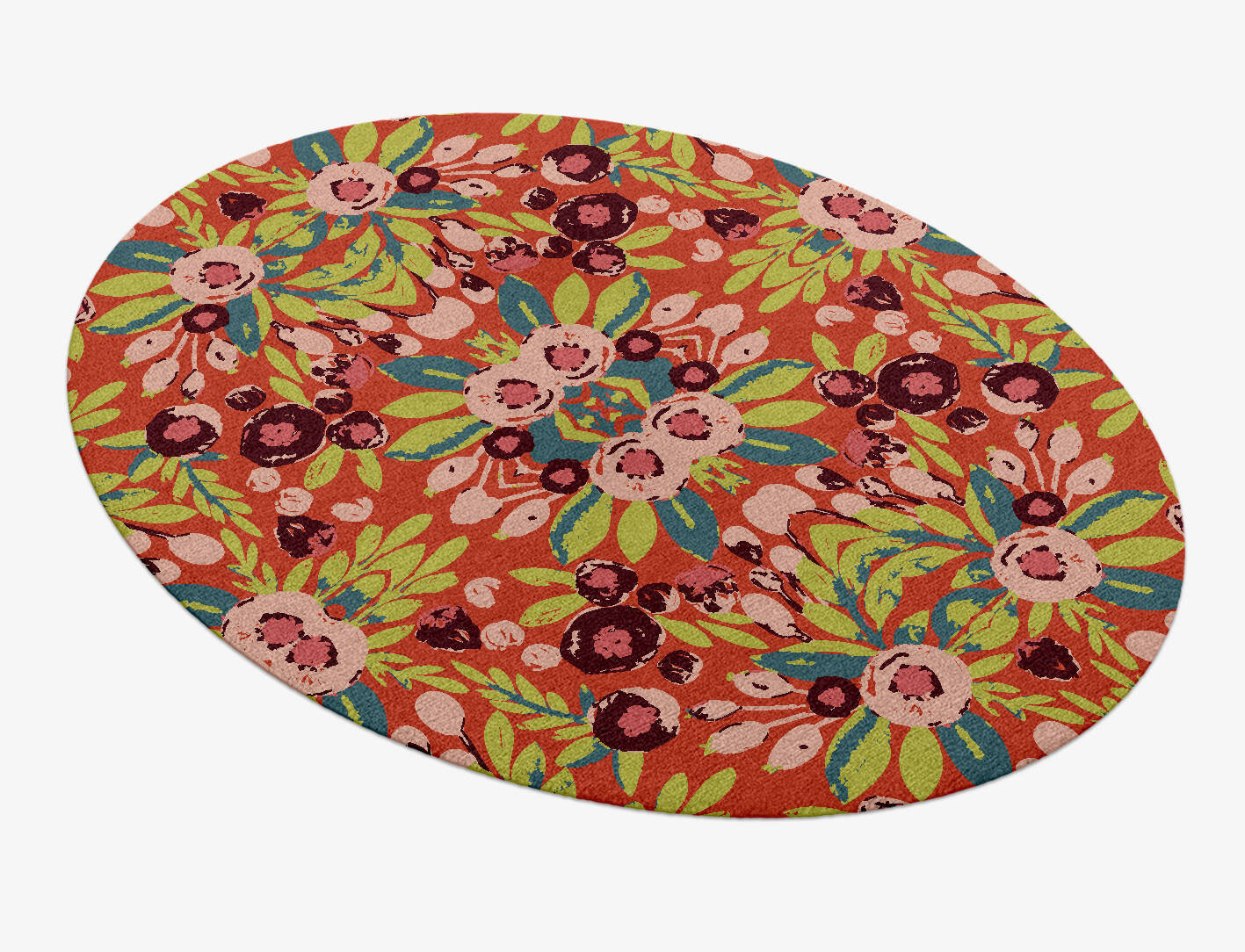 Meadow Floral Oval Hand Knotted Tibetan Wool Custom Rug by Rug Artisan