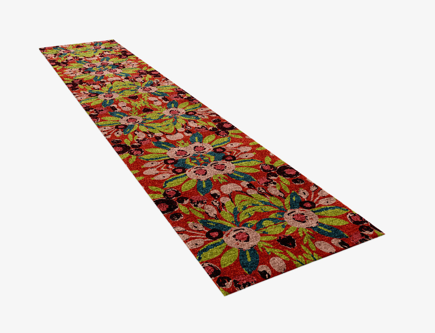 Meadow Floral Runner Hand Knotted Bamboo Silk Custom Rug by Rug Artisan