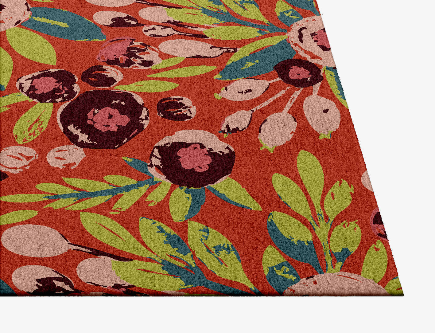 Meadow Floral Square Hand Knotted Tibetan Wool Custom Rug by Rug Artisan