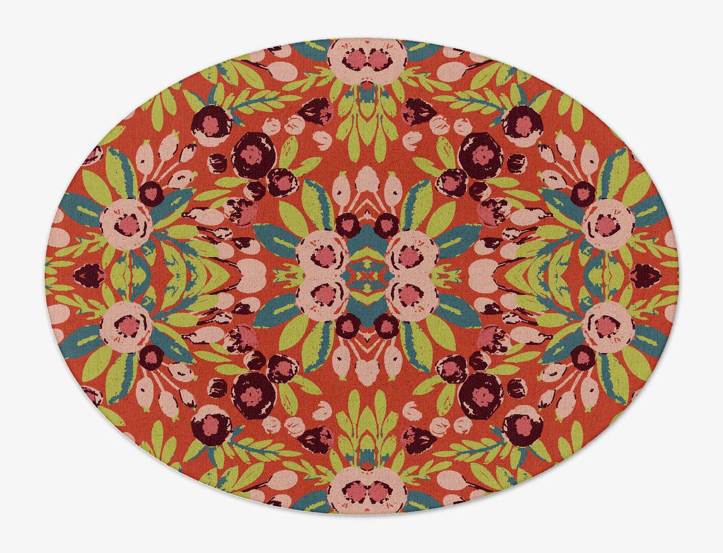 Meadow Floral Oval Hand Tufted Pure Wool Custom Rug by Rug Artisan