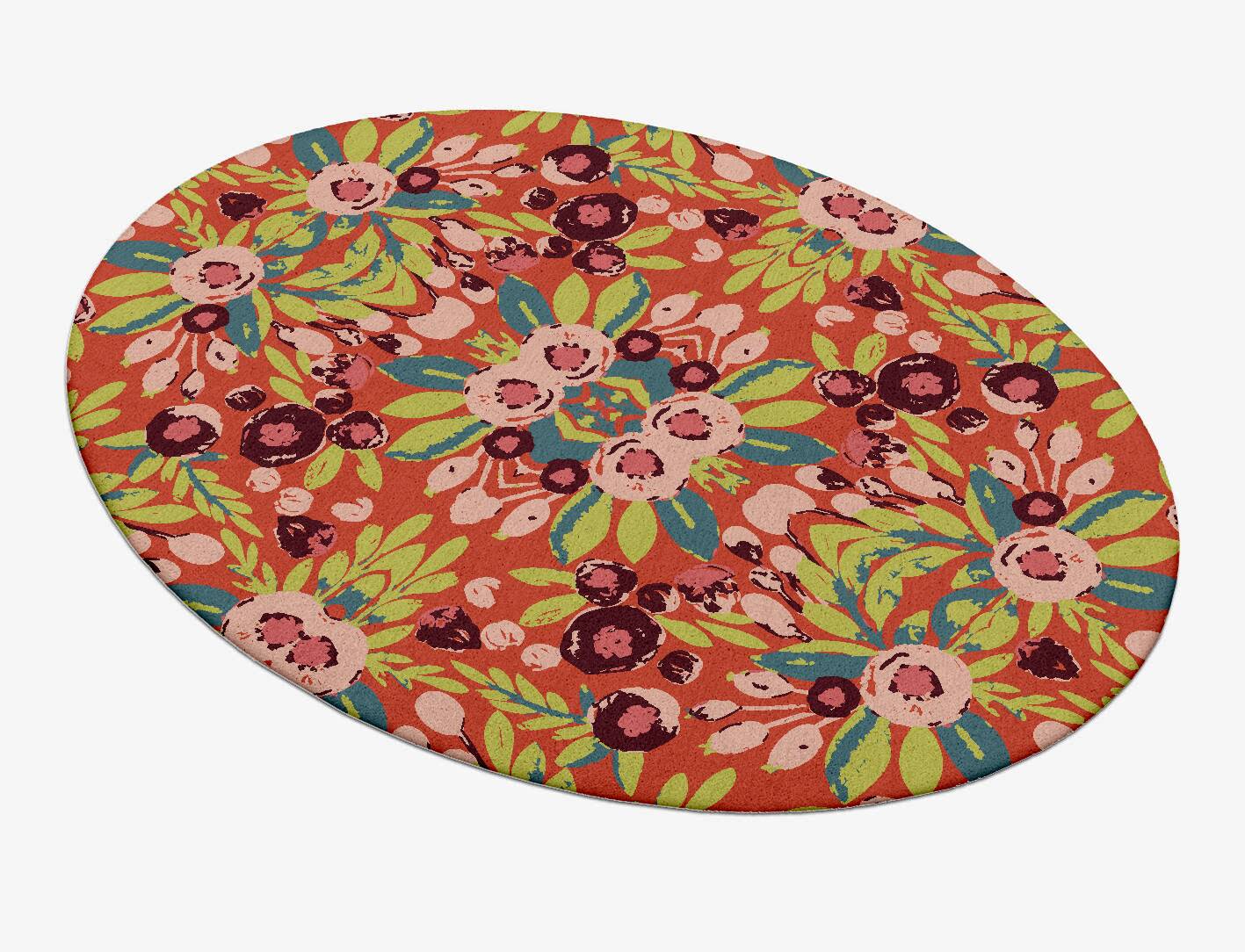 Meadow Floral Oval Hand Tufted Pure Wool Custom Rug by Rug Artisan