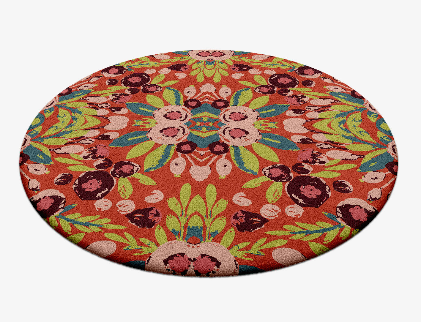 Meadow Floral Round Hand Tufted Pure Wool Custom Rug by Rug Artisan