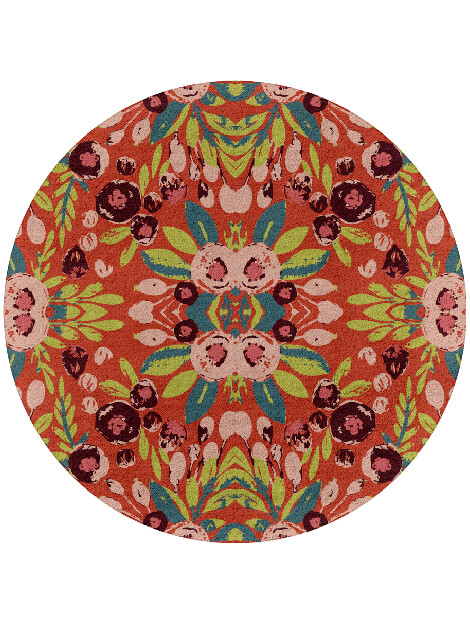 Meadow Floral Round Hand Tufted Pure Wool Custom Rug by Rug Artisan