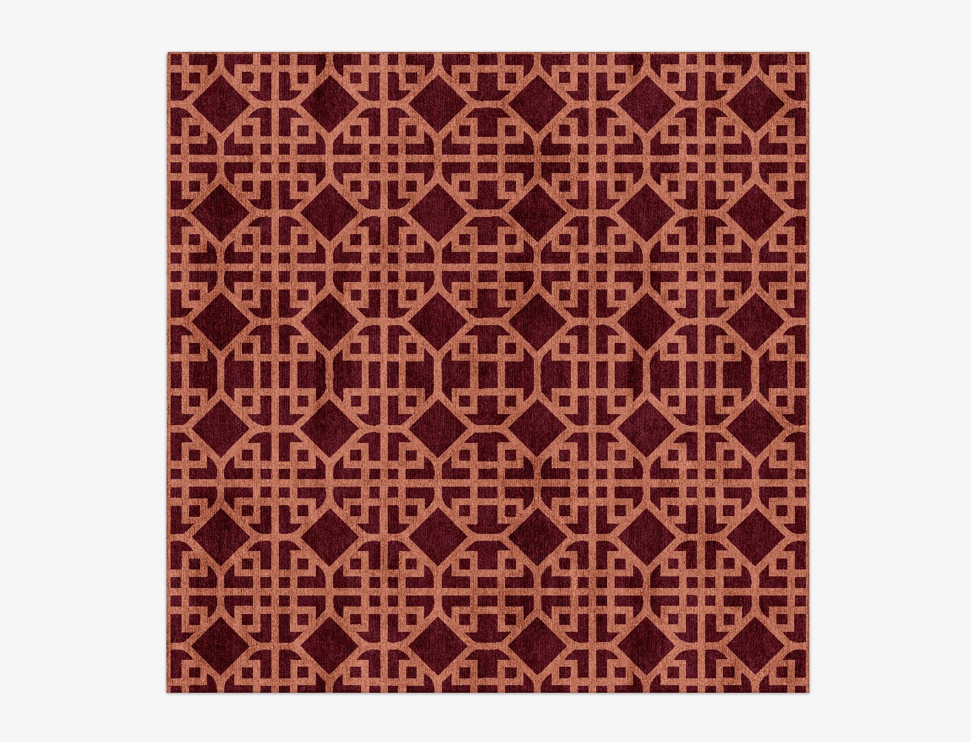 Meander Geometric Square Hand Knotted Bamboo Silk Custom Rug by Rug Artisan