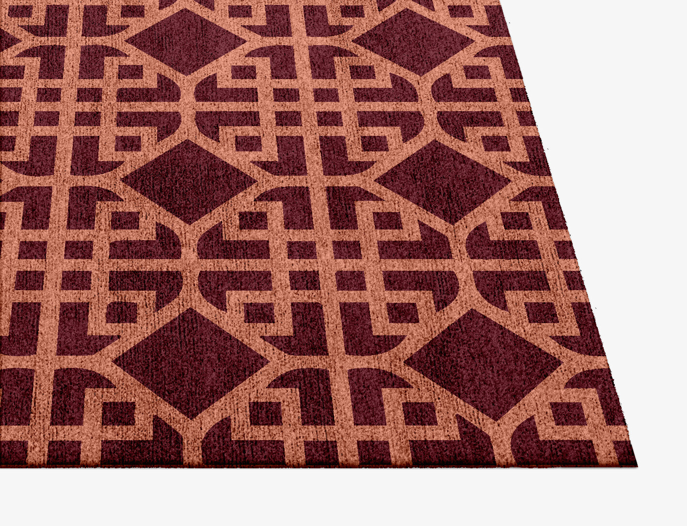 Meander Geometric Square Hand Knotted Bamboo Silk Custom Rug by Rug Artisan