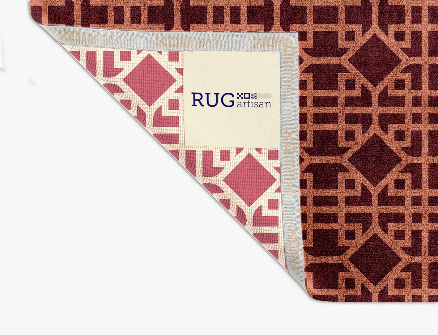 Meander Geometric Square Hand Knotted Bamboo Silk Custom Rug by Rug Artisan