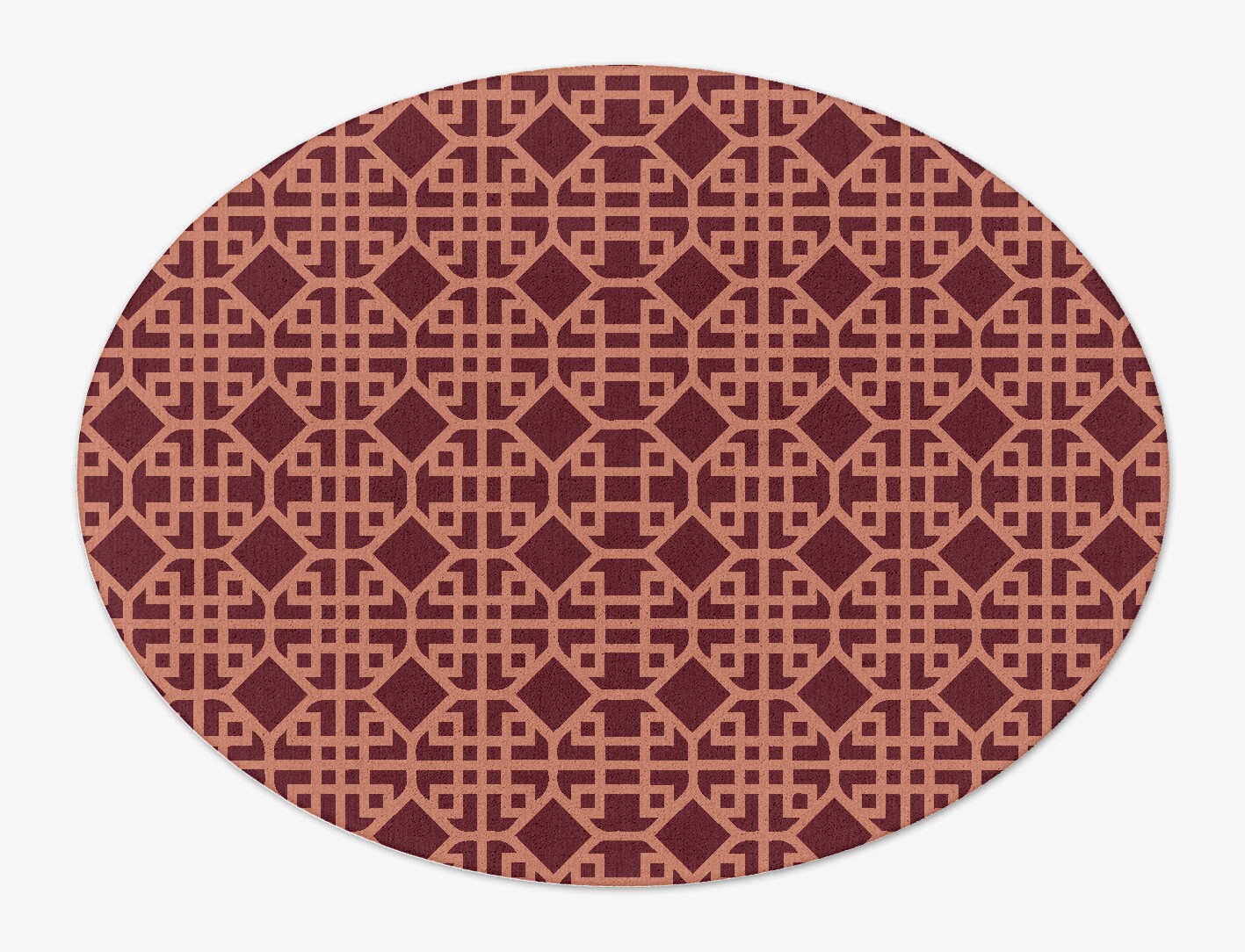Meander Geometric Oval Hand Tufted Pure Wool Custom Rug by Rug Artisan