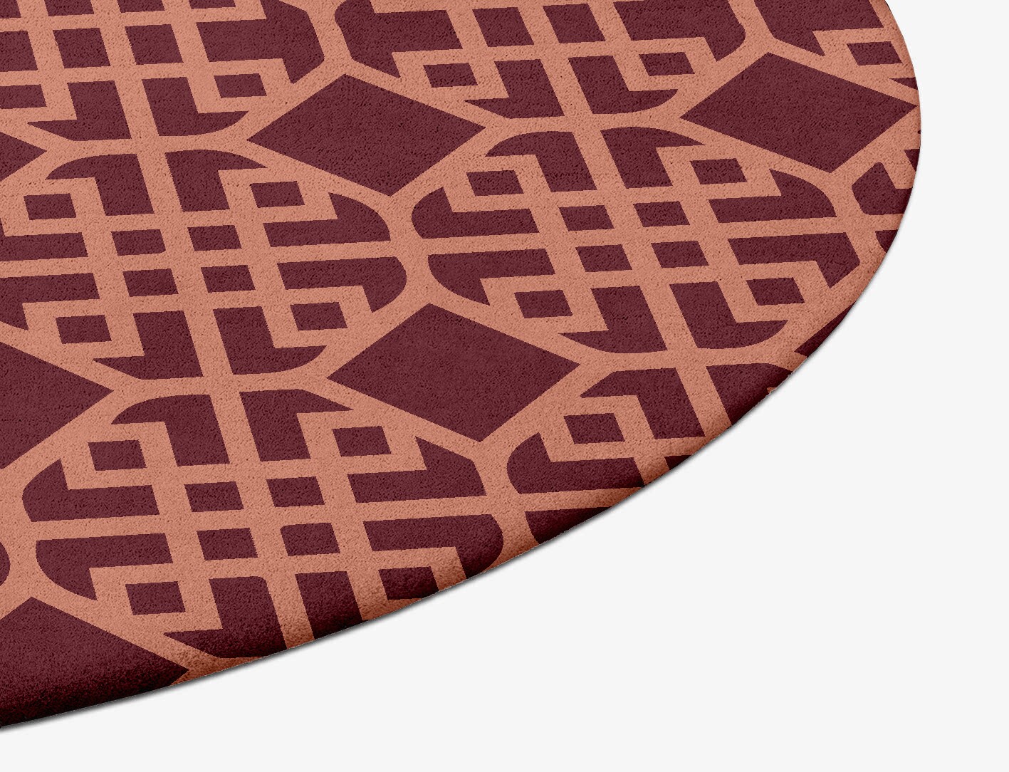 Meander Geometric Oval Hand Tufted Pure Wool Custom Rug by Rug Artisan