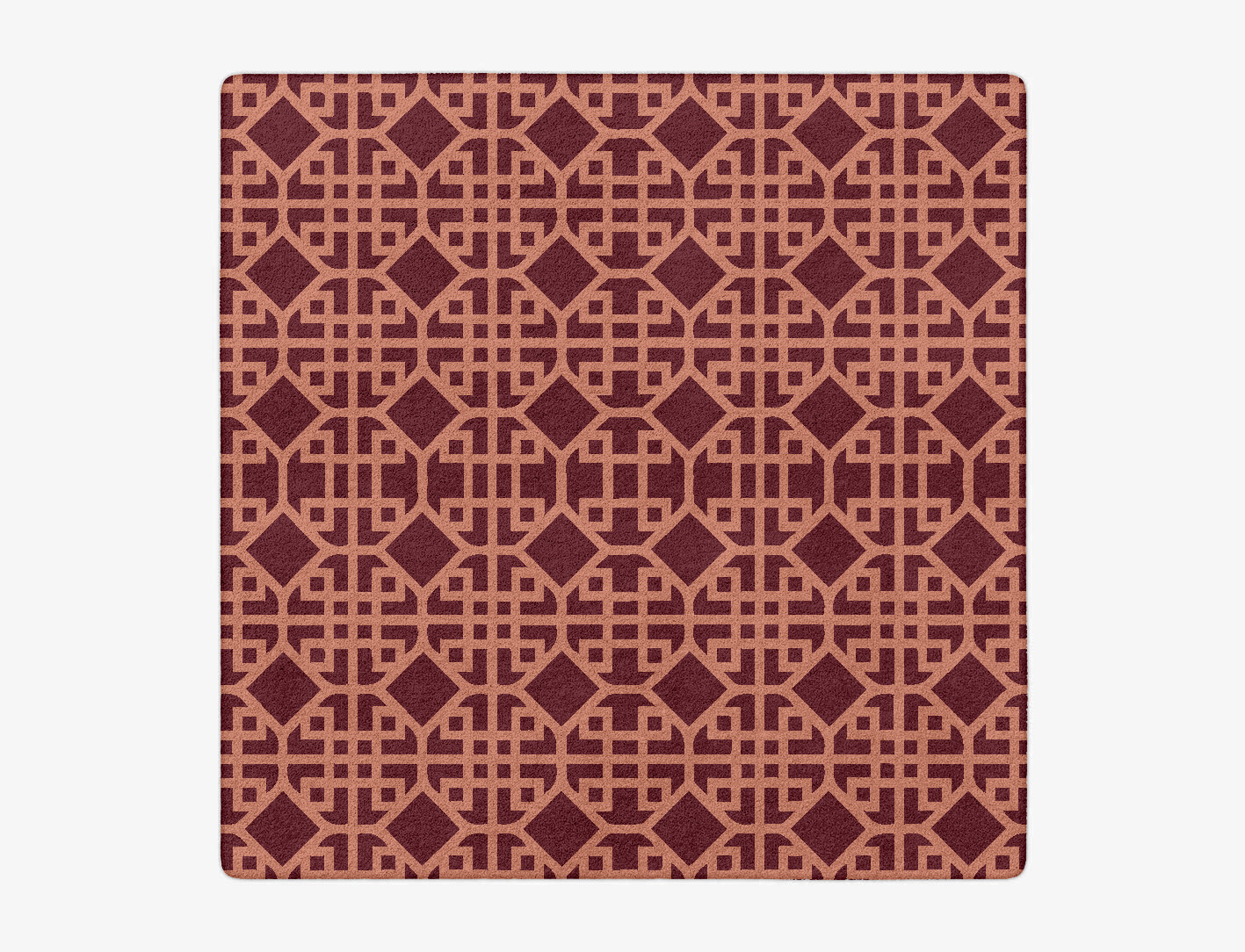 Meander Geometric Square Hand Tufted Pure Wool Custom Rug by Rug Artisan