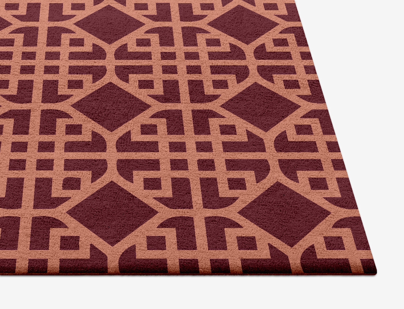 Meander Geometric Square Hand Tufted Pure Wool Custom Rug by Rug Artisan