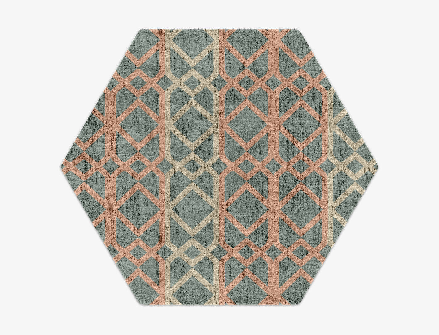Meditrina Blue Royal Hexagon Hand Knotted Bamboo Silk Custom Rug by Rug Artisan