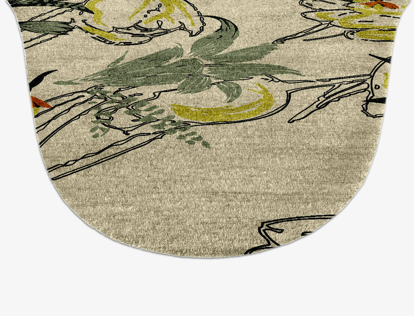 Melange Floral Drop Hand Knotted Bamboo Silk Custom Rug by Rug Artisan