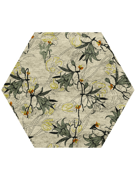 Melange Floral Hexagon Hand Knotted Bamboo Silk Custom Rug by Rug Artisan