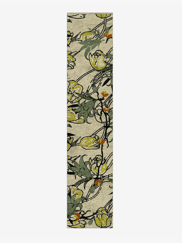 Melange Floral Runner Hand Knotted Bamboo Silk Custom Rug by Rug Artisan