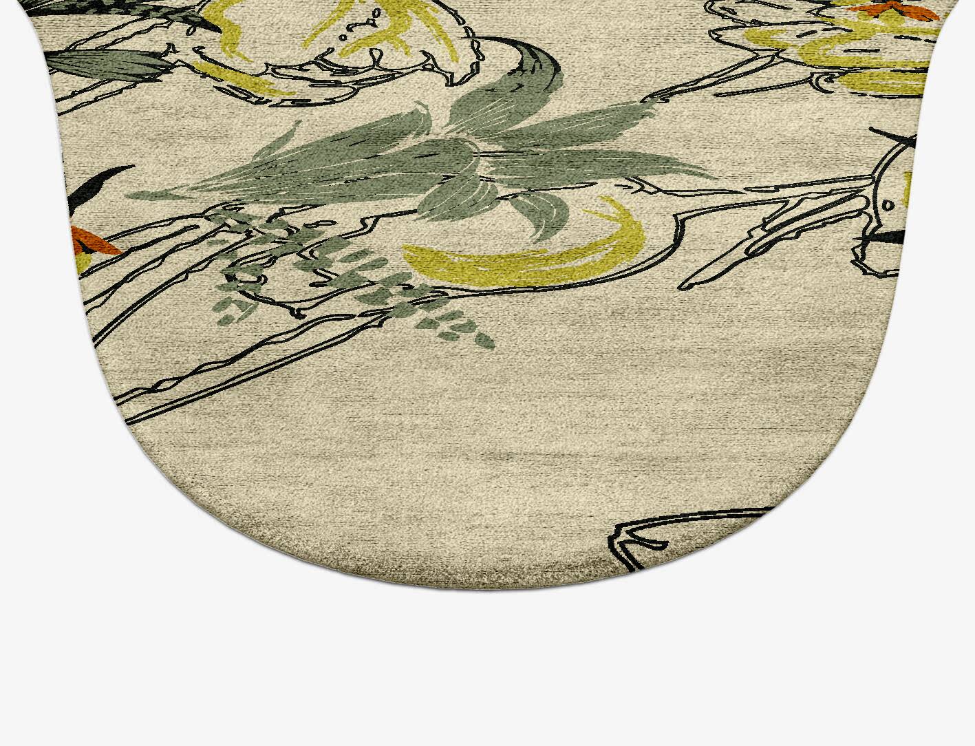 Melange Floral Drop Hand Tufted Bamboo Silk Custom Rug by Rug Artisan